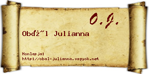Obál Julianna névjegykártya